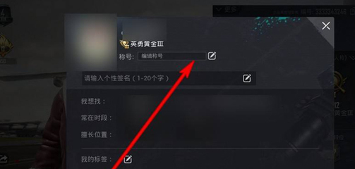 和平精英名片怎么挂对象名字