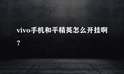 Vivo手机怎么改和平精英开挂