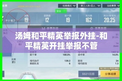 和平精英怎么举报开挂玩家快捷