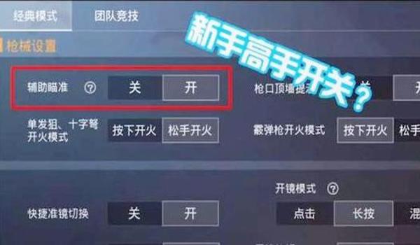 和平精英带辅助瞄准怎么设置（和平精英高级玩家辅助瞄准设置）
